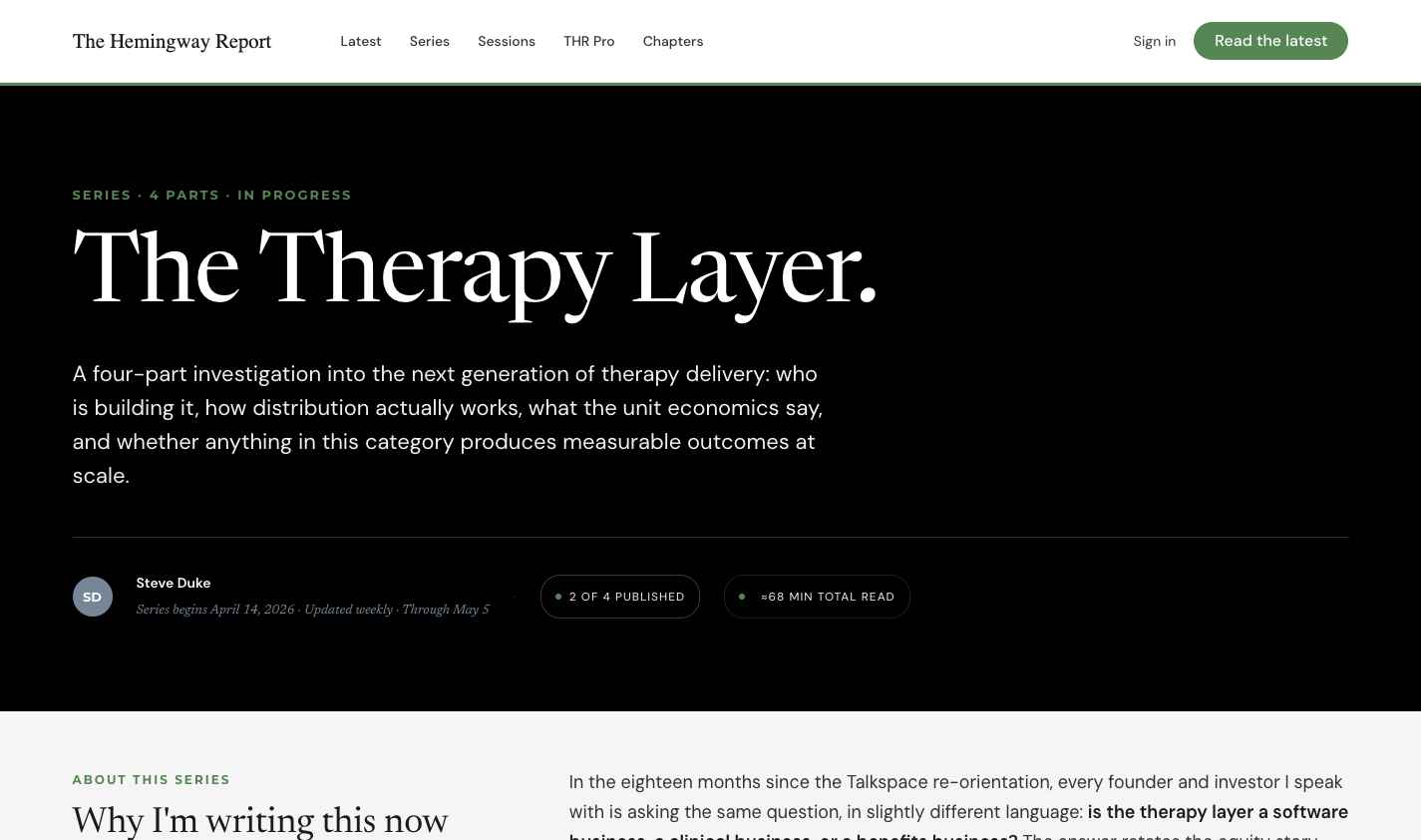 The Therapy Layer multi-part series index